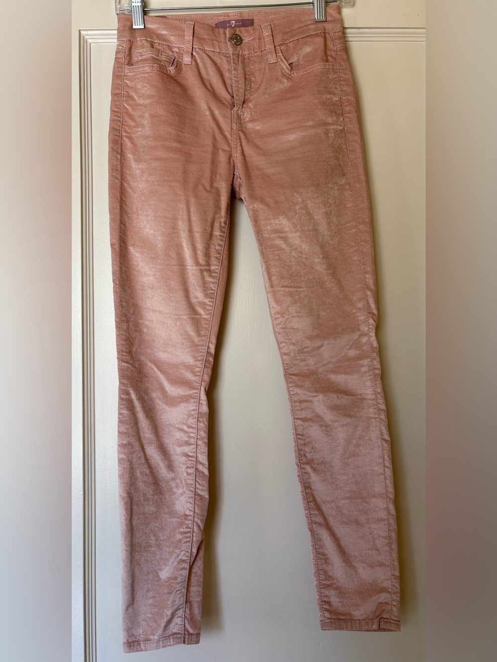 7 For All Mankind Velvet Ankle Skinny Pants